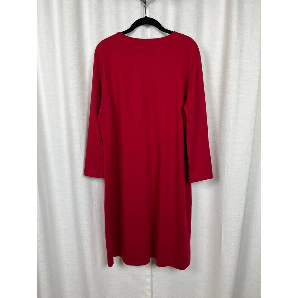 J.McLaughlin Red Ofelia Catalina Cloth Shift Midi Dress Sz.XL - Picture 7 of 12